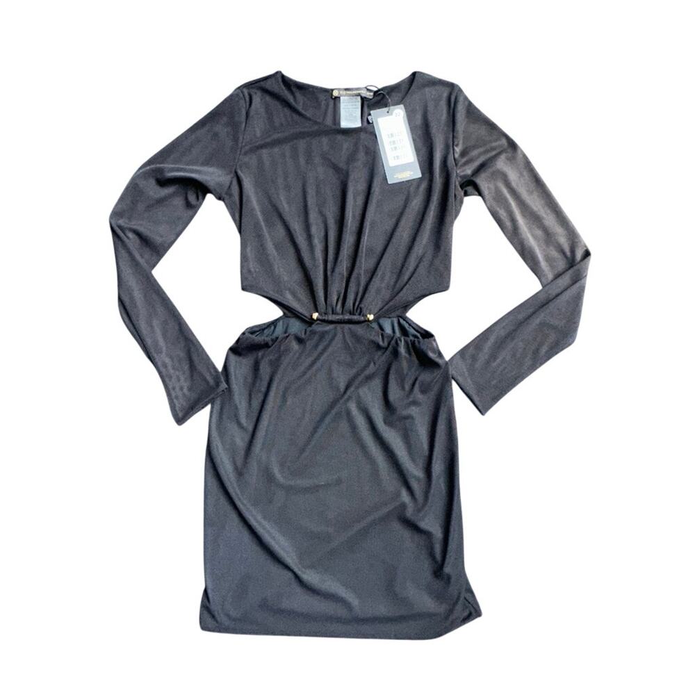 ViX Paula Hermanny Naya Black Cutout Long Sleeve Mini Dress XS NWT